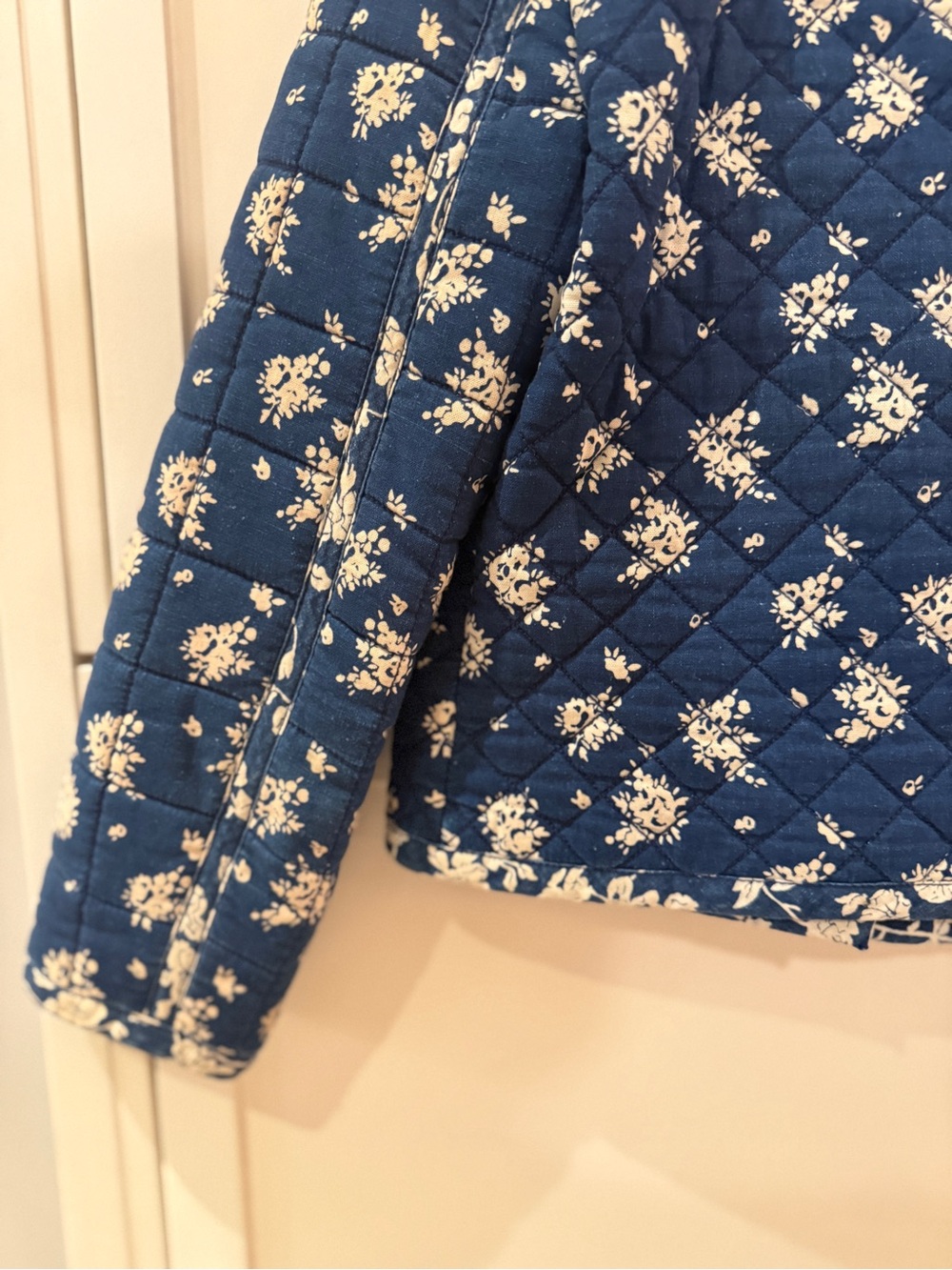 J. Crew Navy Quilted Floral Jacket - Picture 3 of 4